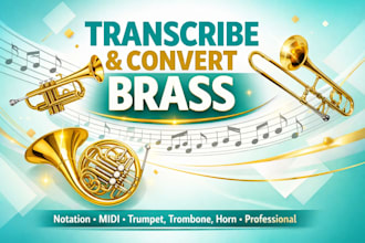 transcribe or convert your brass music into professional notation and midi
