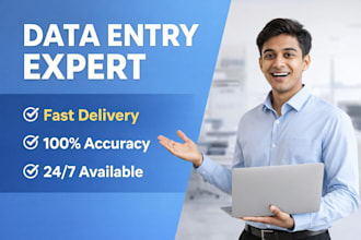 do data entry, copy paste, pdf to word, excel data entry fast