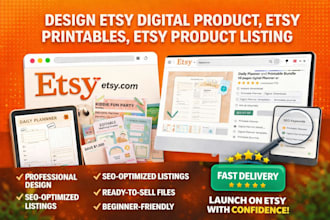 design etsy digital product, etsy printables, etsy product listing for etsy shop