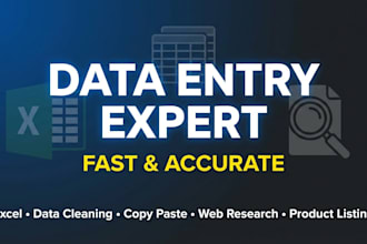 do excel data entry, data cleaning and product listing