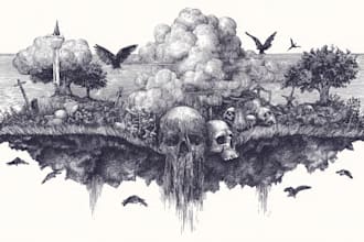 create an amazing pen and ink illustration for you
