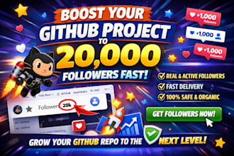 boost your github project to gain 20,000 followers fast