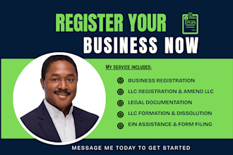register your llc, business, ein, and provide legal documentation
