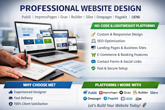 design publii impresspages grav builder silex onepager pagekit ueni website