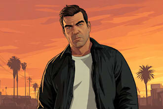 make your photo into gta style cartoon vector potrait
