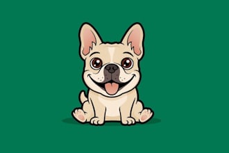 design french bulldog mascot orthodontic practice logo