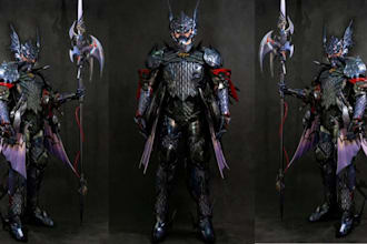 create custom cosplay creation game movie anime armor 3d printed props for con