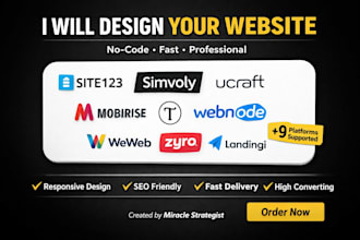 build site123 simvoly ucraft webnode mobirise landingi redesign weweb zyro tilda