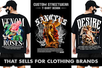 create y2k streetwear t shirt designs with free 3d mockup