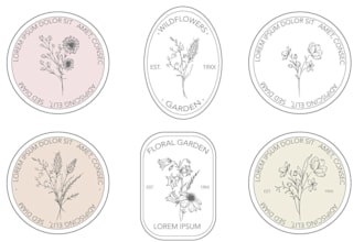 design hand drawn floral botanical logo for watch, perfume, cosmetic, fashion