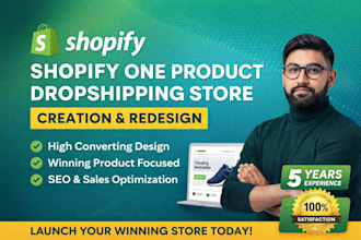 create shopify one product dropshipping store design redesign
