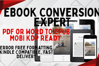 convert pdf or word to epub mobi kindle ebook formatting for kdp