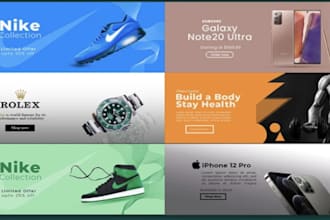 design a shopify store banners, web banner, and hero images
