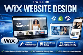 do wix website design or redesign wix website, wix online store setup
