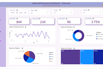 create professional power bi dashboards and reports