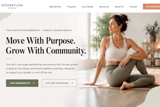 build wix yoga instructors membership website workout program website