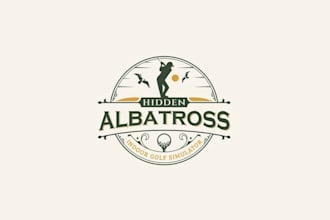 design hidden albatross golf simulator logo