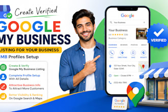 create verified google my business lisying for your business gmb profiles setup