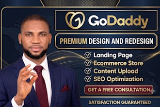 design godaddy website, redesign godaddy website and landing page