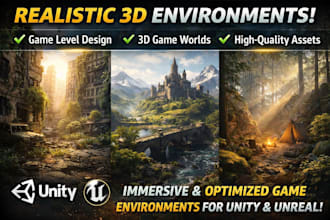 design realistic 3d environment 3d game environment game level design game asset