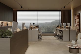 recreate modern corporate office interior design, meeting room, 3d rendering