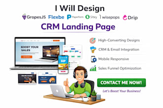 design grapesjs flexbe paperform sitey wisepops omnisend  drip CRM landing pag