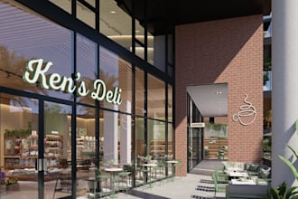 create modern food supermarket interior, luxury  retail store, groceries design