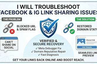help to troubleshoot facebook and ig link sharing issues