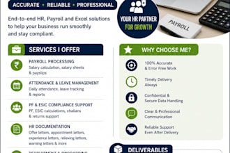 do payroll processing, pf, esic, pt statutory compliance