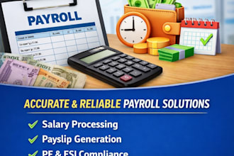 do payroll processing, pf, esic, pt statutory compliance