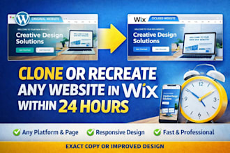 clone duplicate or recreate any website in wix professionally
