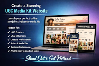 design high converting ugc portfolio influencer media kit, 3d portfolio website