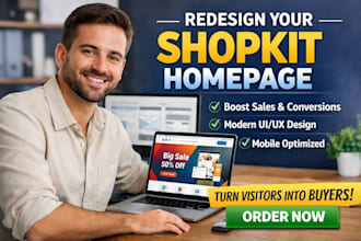 redesign your shopkit homepage for high conversions sales modern UI UX