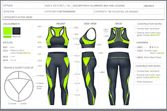 design custom activewear tech packs for fitness sports fashion brands techpack