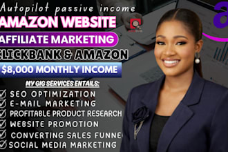 create amazon affiliate marketing website and clickbank sales funnel for sales