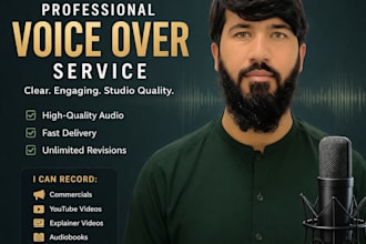 record voice over in english, arabic, pashto and dari