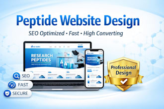 build SEO optimized peptide website design wordpress ecommerce site