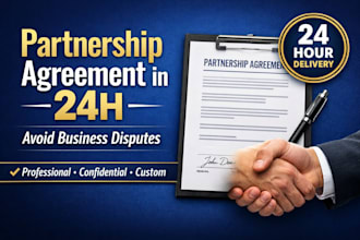 draft partnership agreement and joint venture contract for startups and business