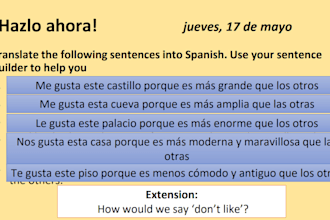 create lessons for spanish or french lessons