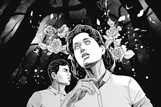 draw black and white illustrations