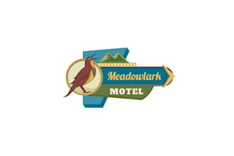 make retro yet chic motel logo for meadowlark motel