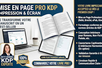 etre votre experte en mise en page KDP pour livre broche, kindle et epub