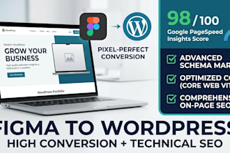 build a high conversion figma to wordpress website with advanced technical SEO