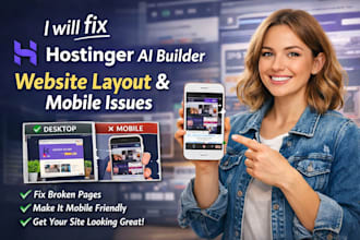fix hostinger ai builder website layout and mobile responsiveness issues