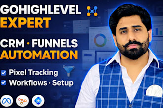 setup gohighlevel CRM workflows, ghl funnels, ai automations, meta pixel capi