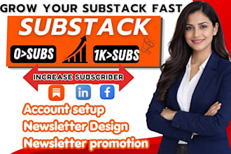 create substack newsletter design and substack promotion for your publication