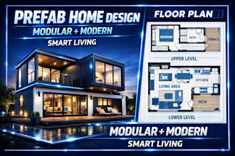 design prefab home, modular house, container home floor plan in california