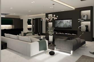 redesign 3d modern living room designed, minimalist aesthetic, interior design