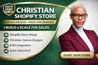 build christian shopify store for canvas wall art print on demand drive sales