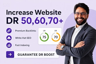 increase dr, domain authority dr 70 using SEO backlinks